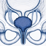 Medicínska ilustrácia zdravej mužskej anatómie — zdravie prostaty