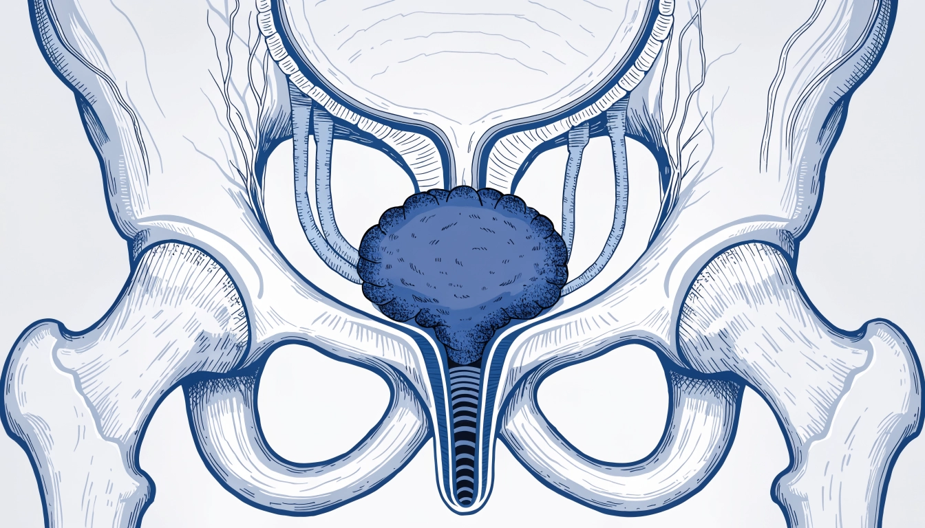 Medicínska ilustrácia zdravej mužskej anatómie — zdravie prostaty